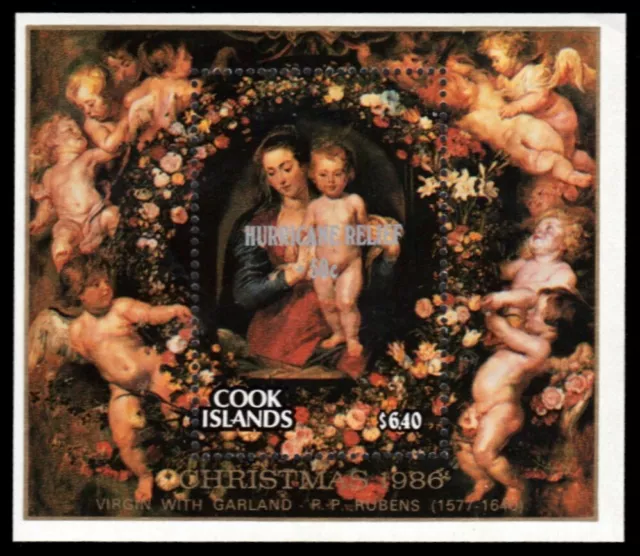 COOK ISLANDS B141A - "Virgin with Garland" Hurricane Relief (pb82835)