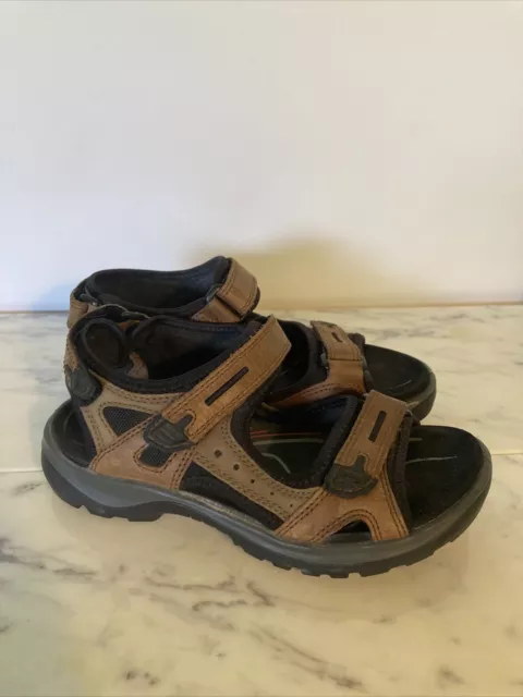 ECCO Yucatan Sports Sandal size 36 Brown Leather Hiking W’s 5-5.5 Comfort Travel