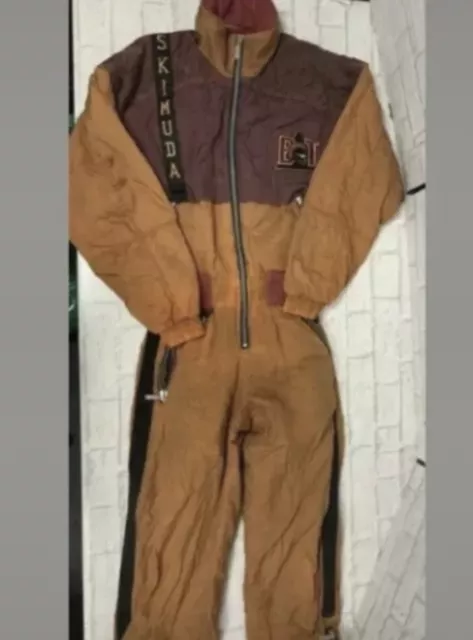 Vintage Retro Unisex Bermuda Triangle Over The Edge Ski Suit All In One 80s M