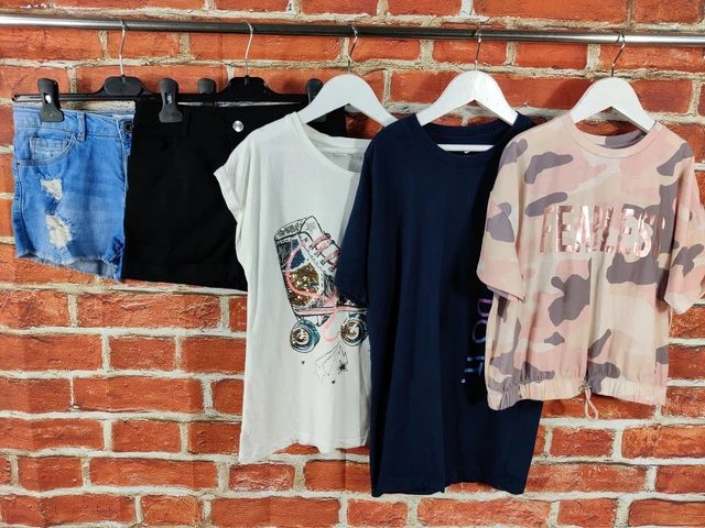 GIRLS BUNDLE AGE 11-12 YEARS ZARA NIKE etc DENIM SHORTS TOP T-SHIRT CAMO 152CM