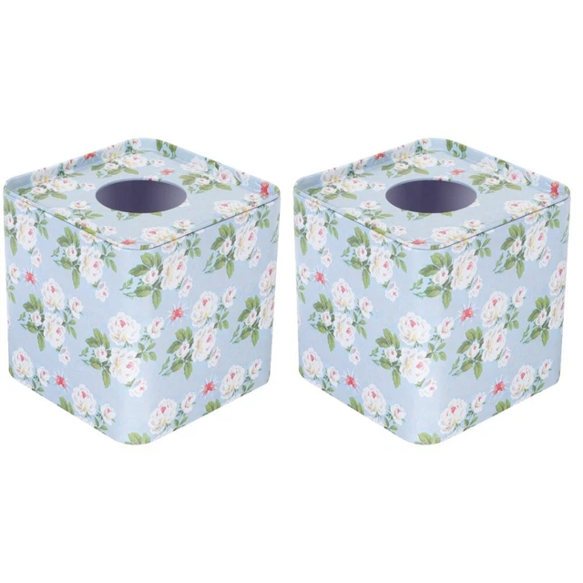 2x Iron Tissue Box Cover Square Vintage Tissue Holder Farmhouse Tissue Box Cover