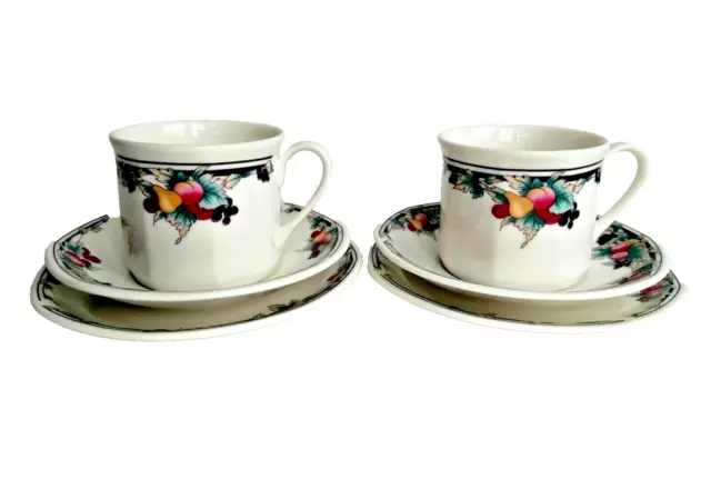 Pair Of Royal Doulton Autumn's Glory Fine China Tea Cup  Set Trio Vintage