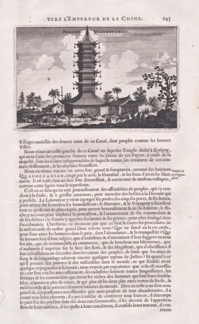 Yangzhou Jiangsu Pagode China Asia Kupferstich engraving Nieuhof 1665