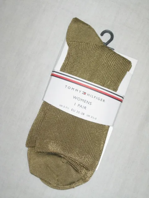 BNWT TOMMY HILFIGER Ladies Ribbed Bamboo Socks Pale Golden Yellow  Size  2½ - 5