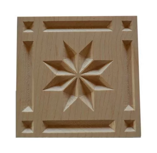 Solid Red Hard Maple Wood Rosette Corner Blocks Great for RVs Home Trim Decor