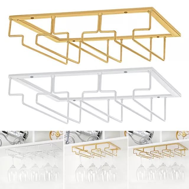 9/12 Slots 3/4 Row Wine Glass Rack Holder Hanger Hanging Bar Storage Drying Rack 3