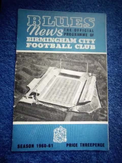 1961 Fairs Cup Semi-Final Birmingham City V Inter Milan Programme Freepost