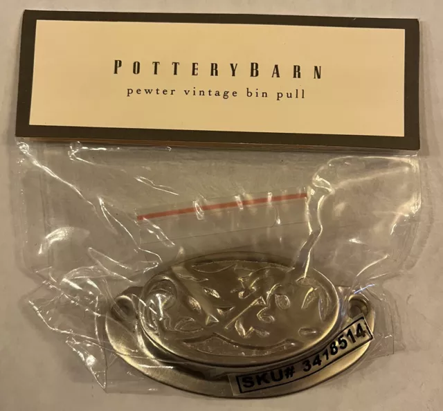 Pottery Barn “Pewter Vintage Bin Pull” Drawer Pull Hardware New NIP🔥
