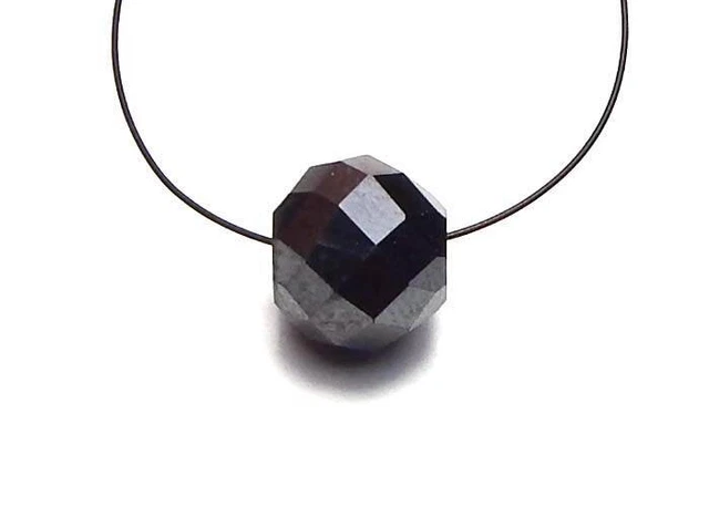 BLACK DIAMOND 10mm Faceted Round Rondelle Bead NATURAL 7 carats BLACK DIAMOND 10mm Faceted Round Rondelle Bead NATURAL 7 carats