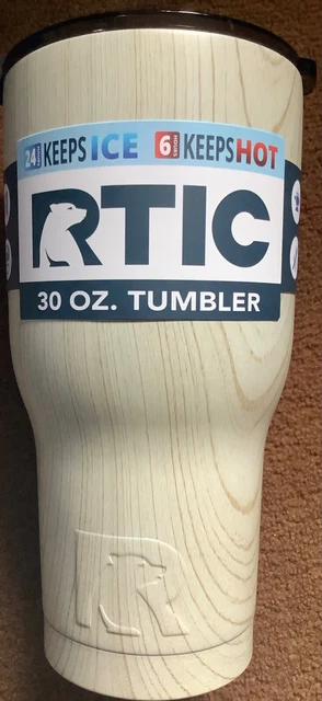 RTIC 30 oz Thermal Tumbler White Oak Coffee Travel Cup Cold/Hot Same Day Ship !