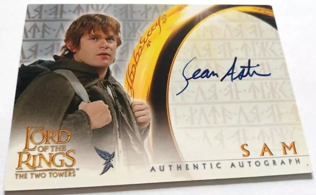 The Lord Of The Rings - The Two Towers Auto Card Sean Astin (Topps 2002) #A50b