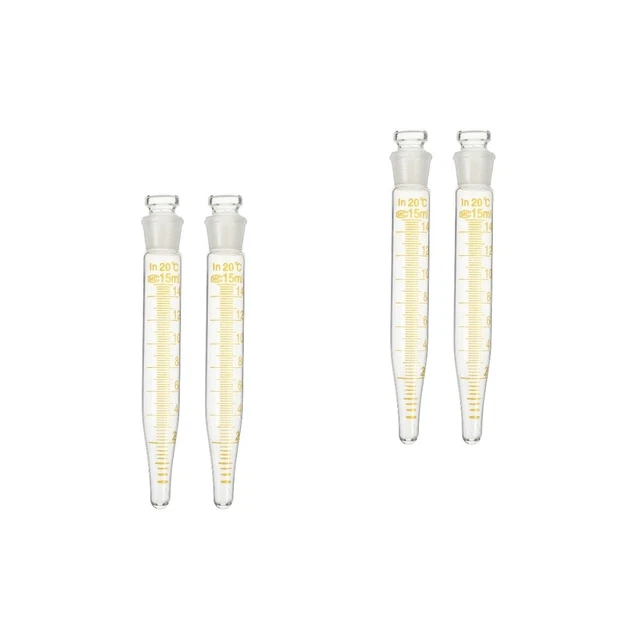 4 Pcs Glass Test Tubes 15ml Tube Centrifuge Tube Round Bottom