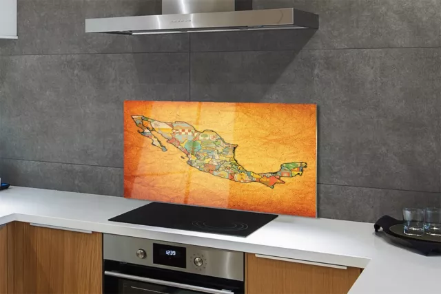 Tulup Panel de vidrio 120x60 cm protector Mapa de colores