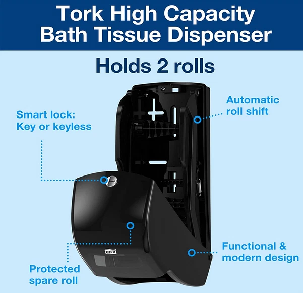 Tork Elevation Toilet Paper Bathroom Tissue T26 System 555628A Wall Dispenser