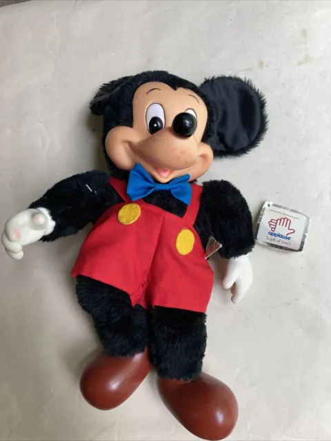 Mickey Mouse Applause 8408 Plush Doll Disney Toy with hard face and feet Vintage