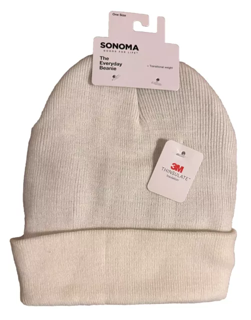 Sonoma 3M Thinsulate Everyday Beanie Cap POLAR BEIGE ONE SIZE NWT!