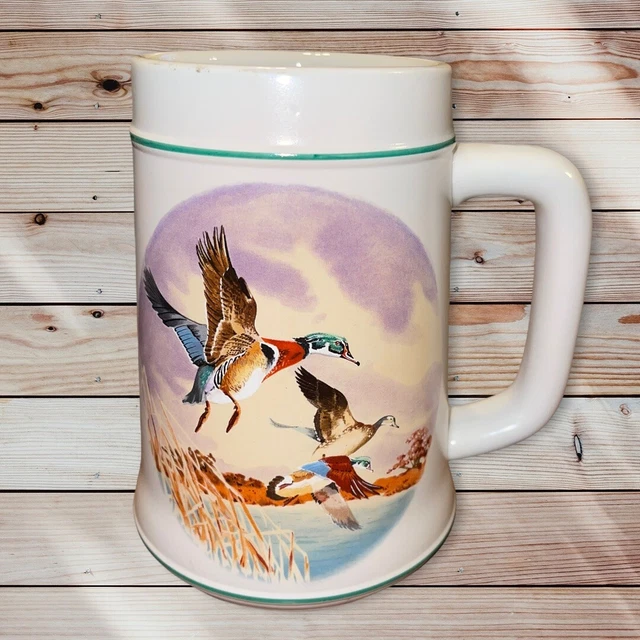 Mallard Duck Flying Over Water Collectible Coffee Mug Beer Stein Man Cave 5.5”