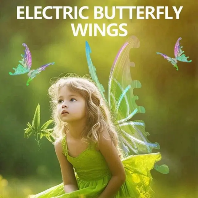 Electric Angel Wing Flapping Butterfly Wing LED Fairy Wing For Kid-Girls O7P3