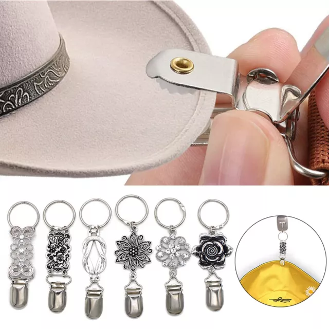 Hut Clips für Tasche Hut Halter Aufpasser Strass Kopftuch Clip Outdoor Reise Q