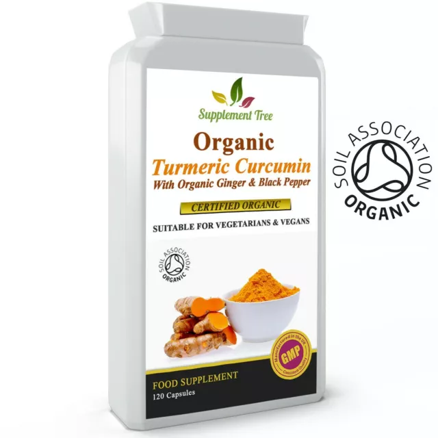 ORGANIC Turmeric Curcumin, Ginger and Black Pepper 120 Capsules - High Potency