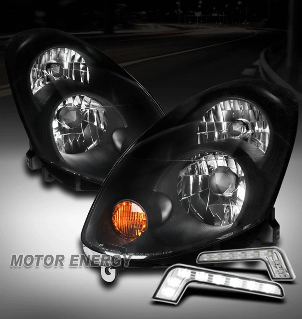 For 05-06 G35 G35X Sedan 4Dr (Fit Hid) Black Headlight Headlamp +Bumper Led Drl