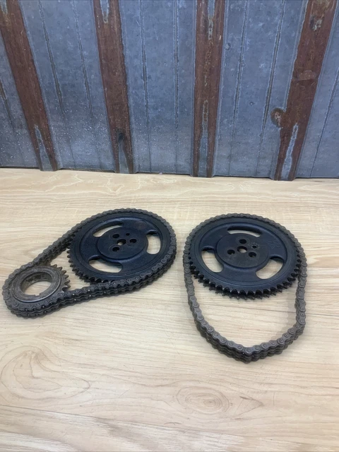2 Gear Chain Cog Metal Art Steampunk Machine Age Decor art craft repurpose
