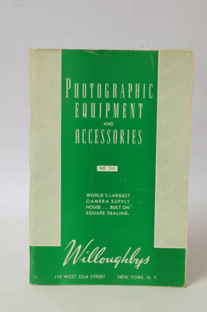 F66577~ Catálogo de equipos y accesorios fotográficos Willoughbys NY 541-1939? 139 pgs