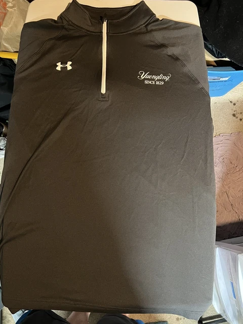 Under Armour Shirt Mens XXL Loose Gray 1/4 Zip Pullover Yuengling Beer Golf Under Armour Shirt Mens XXL Loose Gray 1/4 Zip Pullover Yuengling Beer Golf
