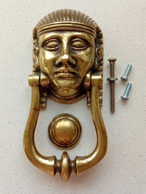 Solid Brass Egyptian Door Knocker And Striker Plate