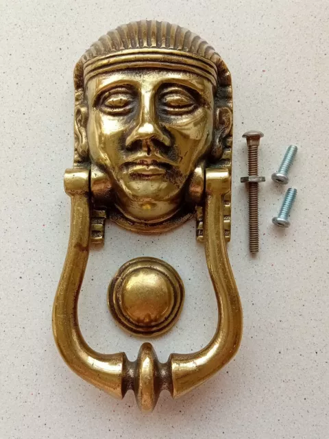 Solid Brass Egyptian Door Knocker And Striker Plate