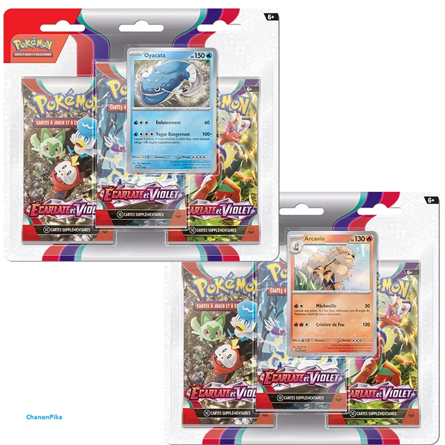 DISPONIBLE Pokemon Lot de 2 Tripack Ecarlate et Violet EV01 Neuf Officiel FR