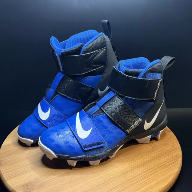 Nike Force Savage Shark 2 Blue Black Football Cleat Size 5 Youth AQ7723-402) EUC