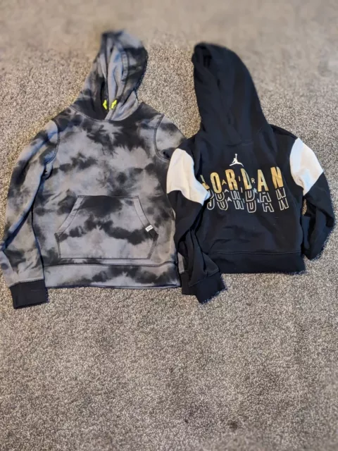 Lot of 2 slightly worn boys' size L hoodies, Nike and DSG brands
