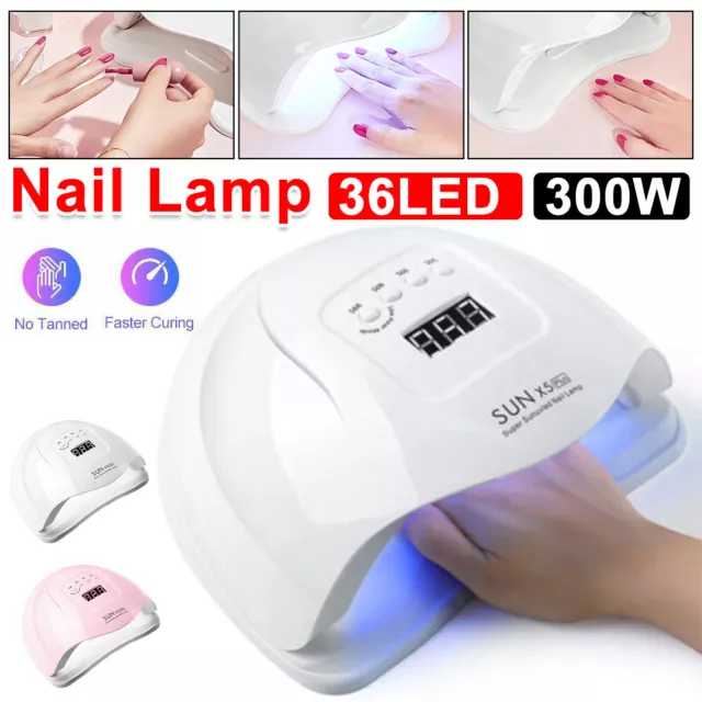 300W UV LED Nail Lamp Light Professional Nail Polish Dryer Art Gel Curing Device