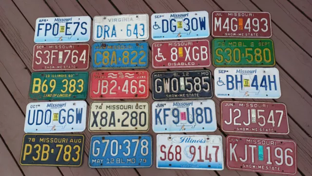 VTG license plate lot of 20/man cave garage/vtg automotive