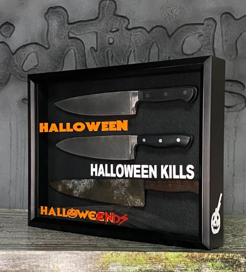 Halloween Michael Myers Trilogy Knife Display Case Frame H40 Kills Ends Metal