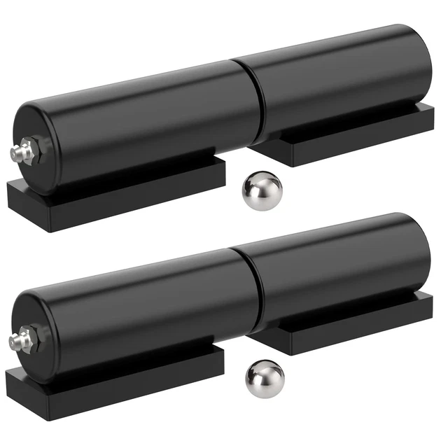 2 Pack Heavy Duty 7" Weld-On Gate Hinges, Black Iron Barrel, 900lbs Capacity