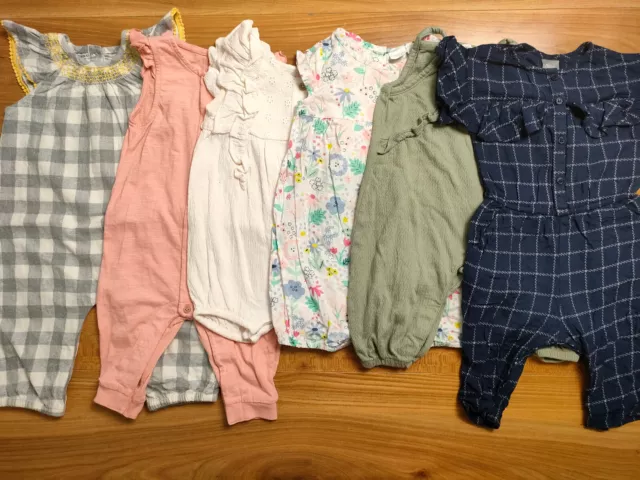 {F39} girls 3-6 months summer romper dungarees NEXT F&F Bluezoo