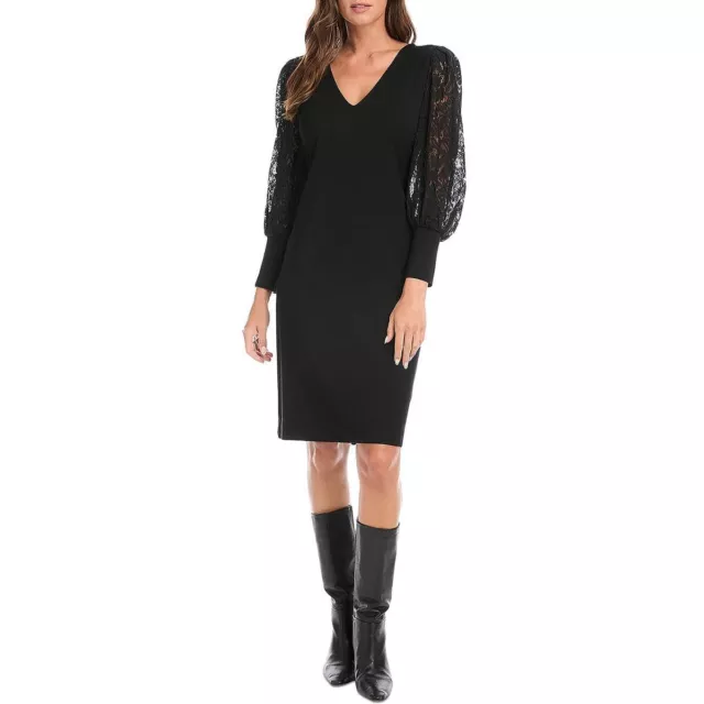 Karen Kane Women's Lace Sleeve Dress, Color Black size L