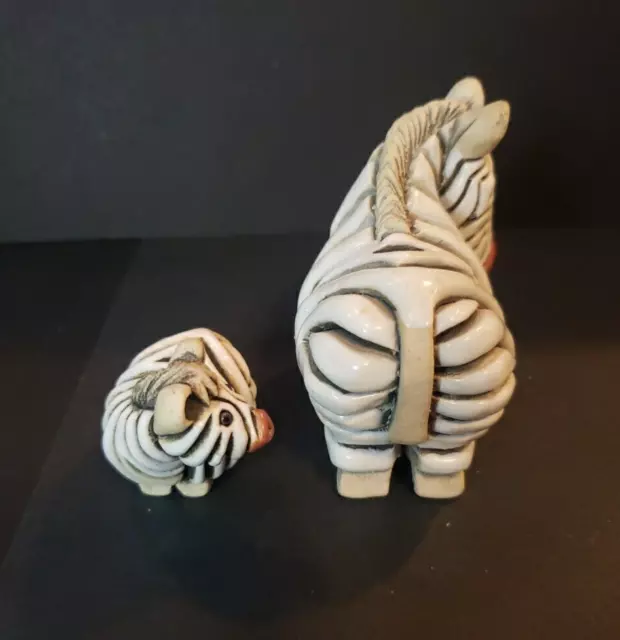 Vintage Cute 1978 Rinconada Zebra Figurines Art Pottery Animals 3