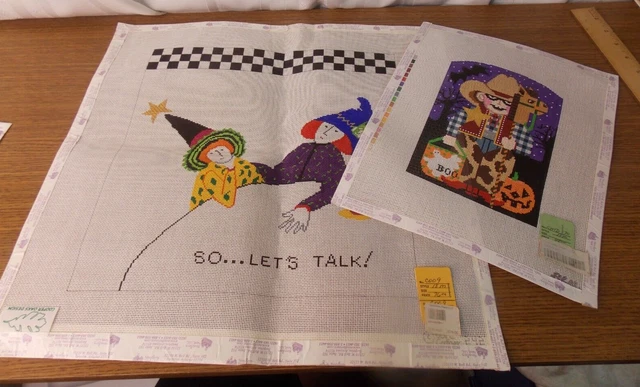 Lienzos con punta de aguja de Halloween Cooper Oaks Designs & Shelly Tribbey 2 piezas