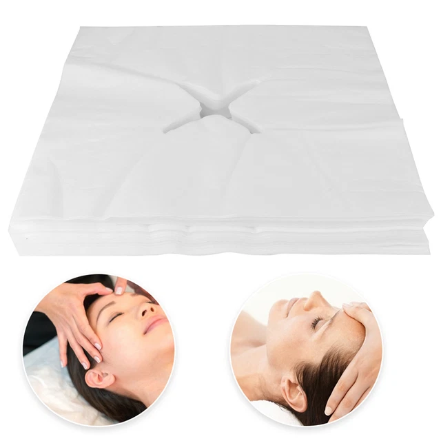 200 piezas / Bolsa desechable tela no tejida mesa de masaje almohada orificio toalla ECM