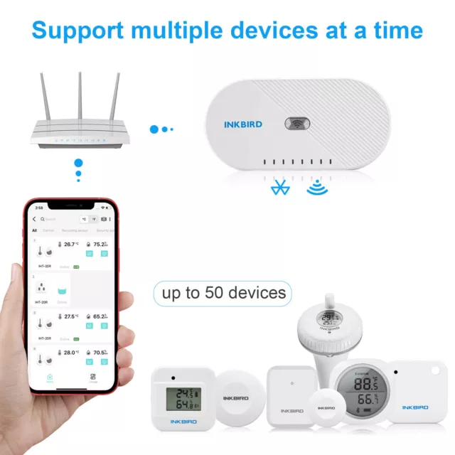 2,4G WIFI Gateway Fernbedienung / Bluetooth Temperatur Feuchtigkeits Datenlogger 2