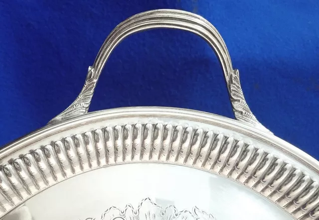 25" Gorgeous Antique Top Quality Barker Ellis English Silver Plate Serving Tray 3