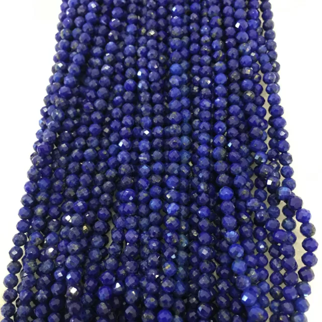 Natural Lapis Lazuli Gemstone 3mm Rondelle Faceted Beads 40cm/15.7" one strand