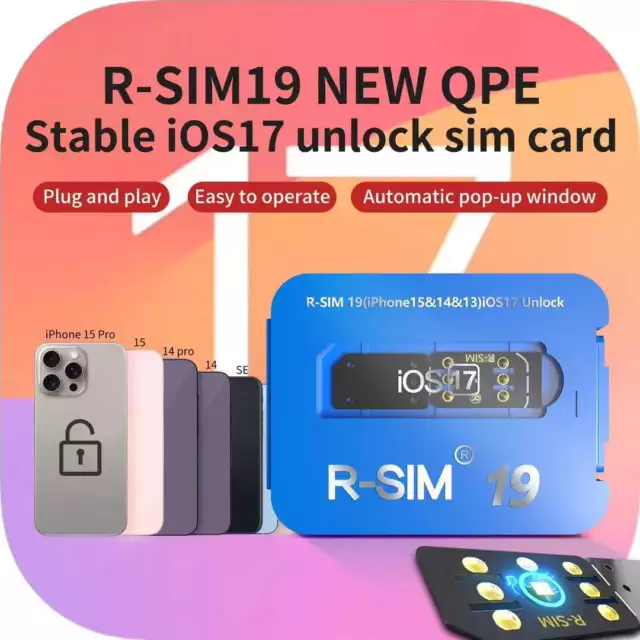 R-SIM 19 NEW QPE Stable IOS17 Unlock SIM Carte pour iPhone 15 14 Pro MAX 13 Pro 3