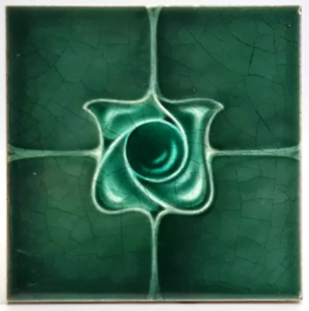 Art Nouveau Majolica Tile Henry Richards - C1905