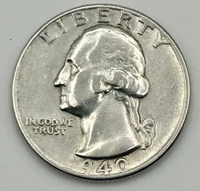 1940 25C Washington Quarter Silver - Semi Key Date -  High Grade - No Reserve!!!