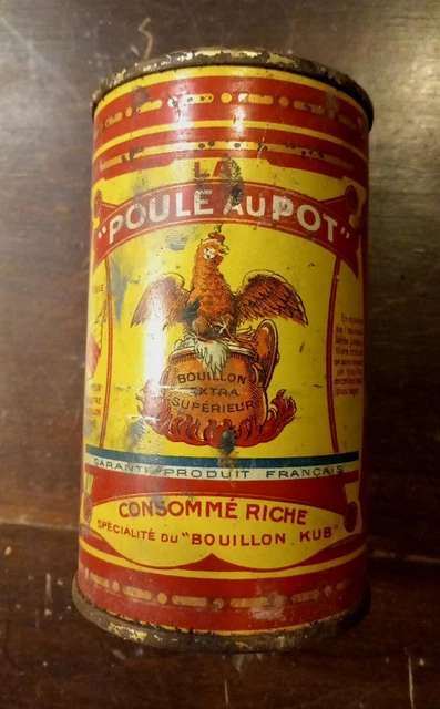 ANCIENNE BOITE EN Tole Fer Publicitaire La Poule Au Pot EUR 6,00