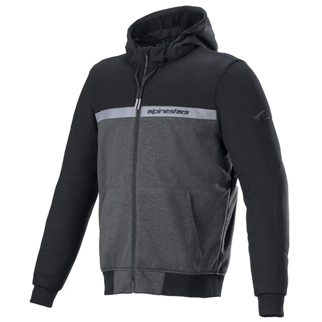 Felpa con cappuccio da strada cromata Alpinestars nero melange nero